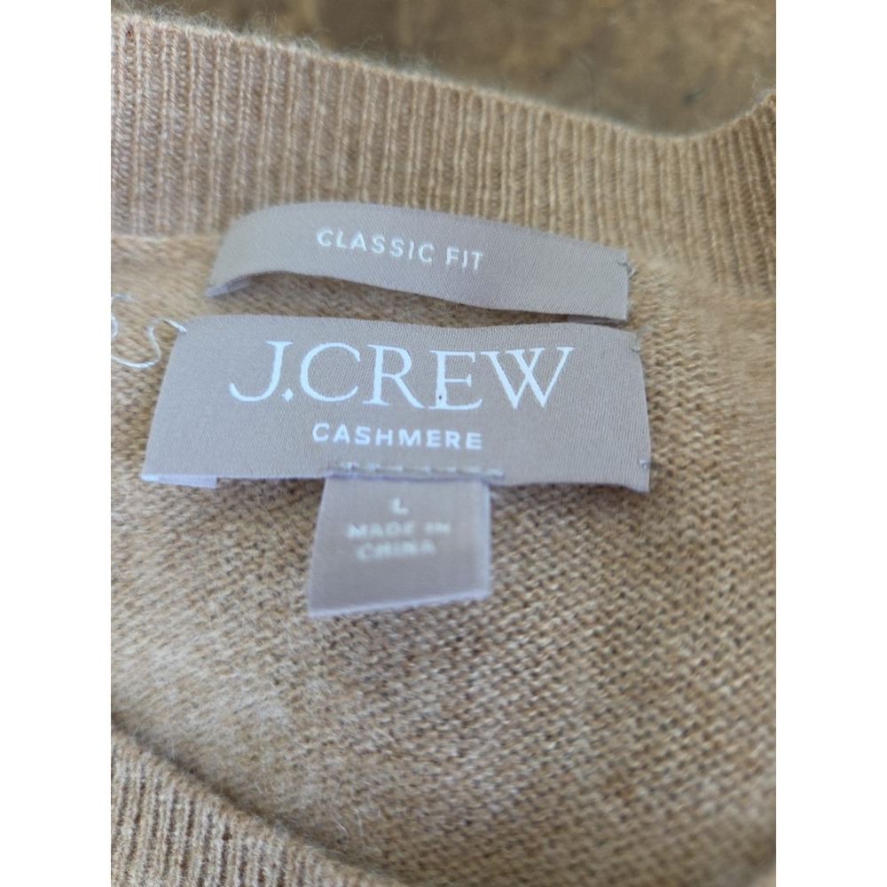 J.Crew Cashmere Classic Fit Sweater Classic Beige Color Women L Crew Neck